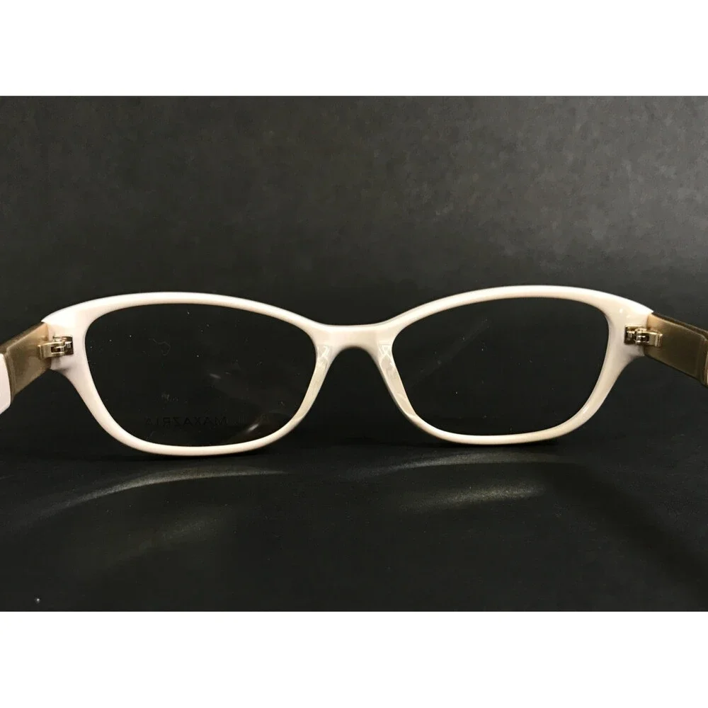 BCBGMAXAZRIA Eyeglasses Frames KASIA ALMOND WHITE Cat Eye Crystals 52-16-135